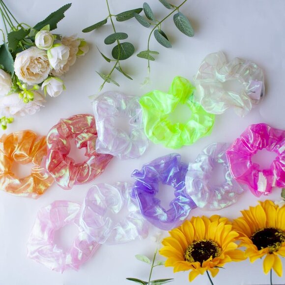 LED Hair Scrunchies 20PCS Colorful Glitter Luminous Hair Bands for Parties - Picture 5 of 5